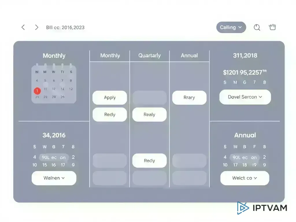 Calendar showing different billing cycles