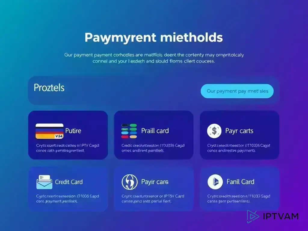 Overview of available payment methods for ‏IPTVAM