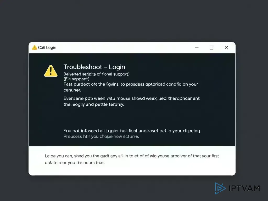 Login error screen with troubleshooting tips